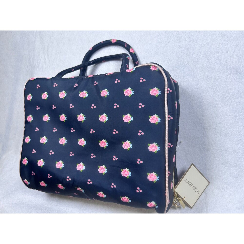 Ellen Tracy Floral Hanging Travel Toiletry Bag Cosmetic Case Navy Pink NWT